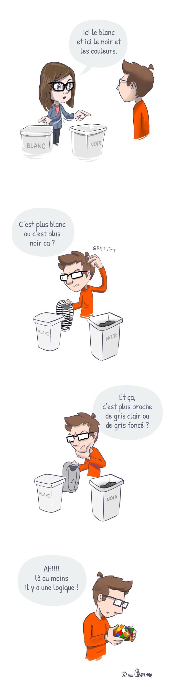 BD sur le tri du linge sale